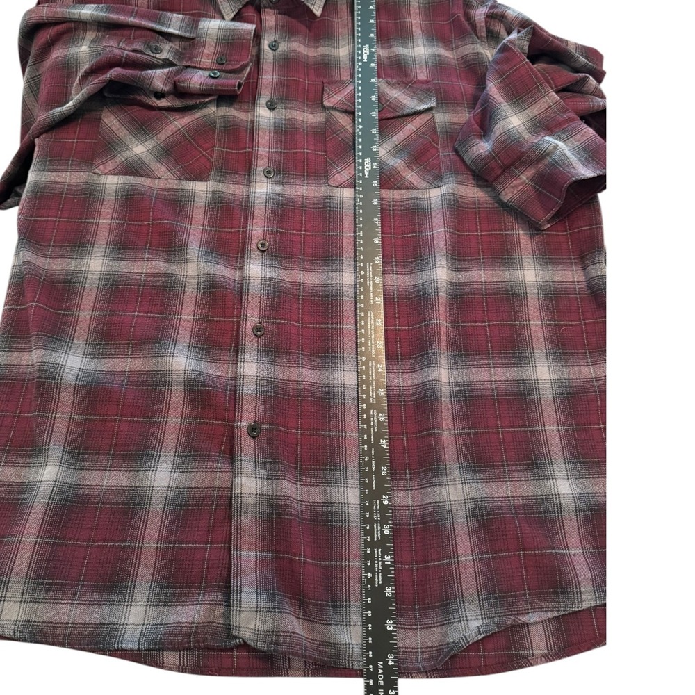 Yago Plaid Flannel‎ Button Down Shirt Long Sleeve Big & Tall 5XL Gorpcore Cozy - Picture 7 of 8
